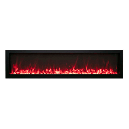 Remii Extra Slim Indoor/Outdoor Frameless Smart Built-in Electric Fireplace - A 65" wide fireplace on a white background