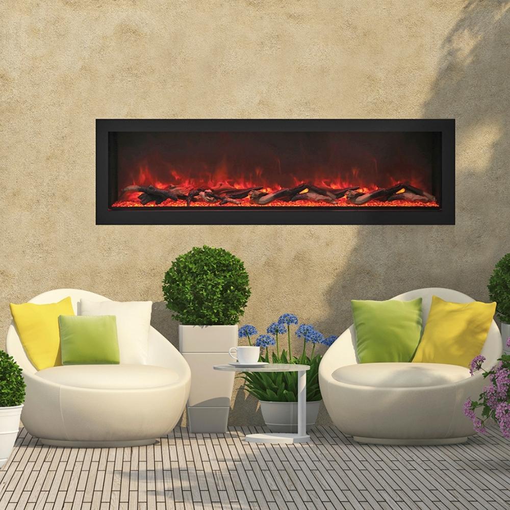 Remii DEEP Full Flame Indoor/Outdoor Frameless Built-in Electric Fireplace - 