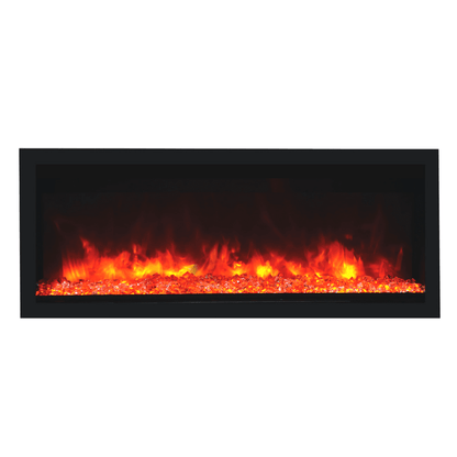 Remii Extra Tall Indoor/Outdoor Frameless Built-in Electric Fireplace- A 55' wide fireplace on a white background