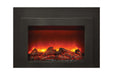 Sierra Flame 30-inch Electric Fireplace Insert - Modern black electric fireplace showcasing striking red flames.