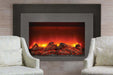Sierra Flame 30-inch Electric Fireplace Insert - A cozy fireplace with two inviting chairs positioned in front.