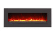 Sierra Flame 55-inch Mount / Recessed Electric Fireplace - Stylish black electric fireplace featuring vibrant flames.