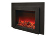 Sierra Flame 30-inch Electric Fireplace Insert - Elegant black electric fireplace with glowing red flames.