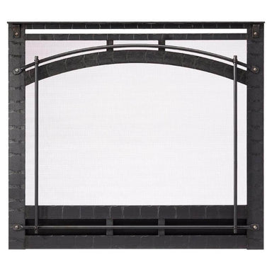 SimpliFire Front For Inception Built-In Electric Fireplace - A stylish black fireplace surround in a white background.