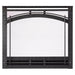 SimpliFire Front For Inception Built-In Electric Fireplace - A stylish black fireplace surround in a white background.