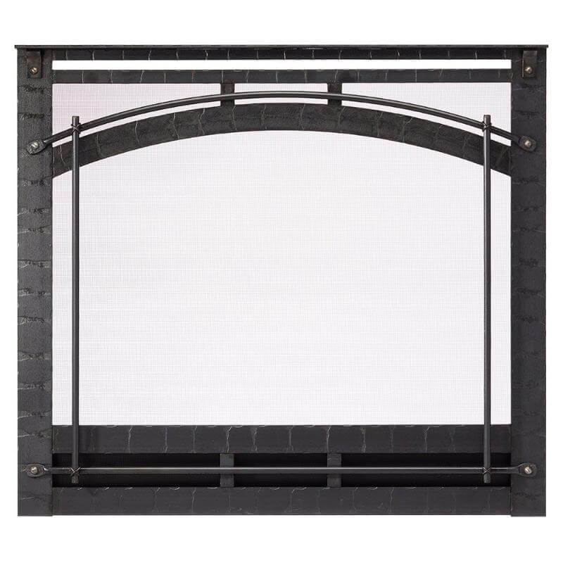 SimpliFire Front For Inception Built-In Electric Fireplace - A stylish black fireplace surround in a white background.