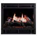 SimpliFire Front For Inception Built-In Electric Fireplace - A charming fireplace adorned with logs and flickering flames.