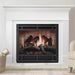SimpliFire Inception Built-In Electric Fireplace - A charming fireplace featuring a white mantle, accompanied by a stylish chair.
