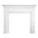 SimpliFire Wescott Mantel Kit For Inception Built-In Electric Fireplace - A pristine white fireplace mantle adorned with white trim.