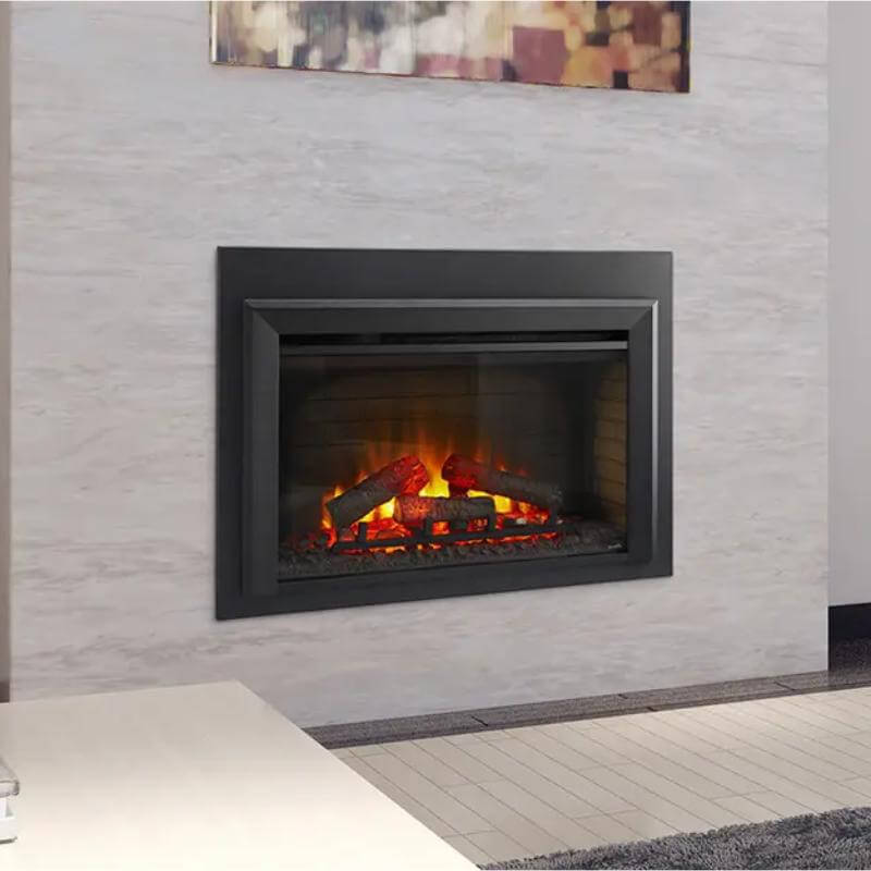 SimpliFire Electric Insert Fireplace - A contemporary fireplace showcasing a glass door and insert.