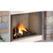 Cozy flames in a vent-free outdoor gas fireplace, perfect for adding warmth to any outdoor space.