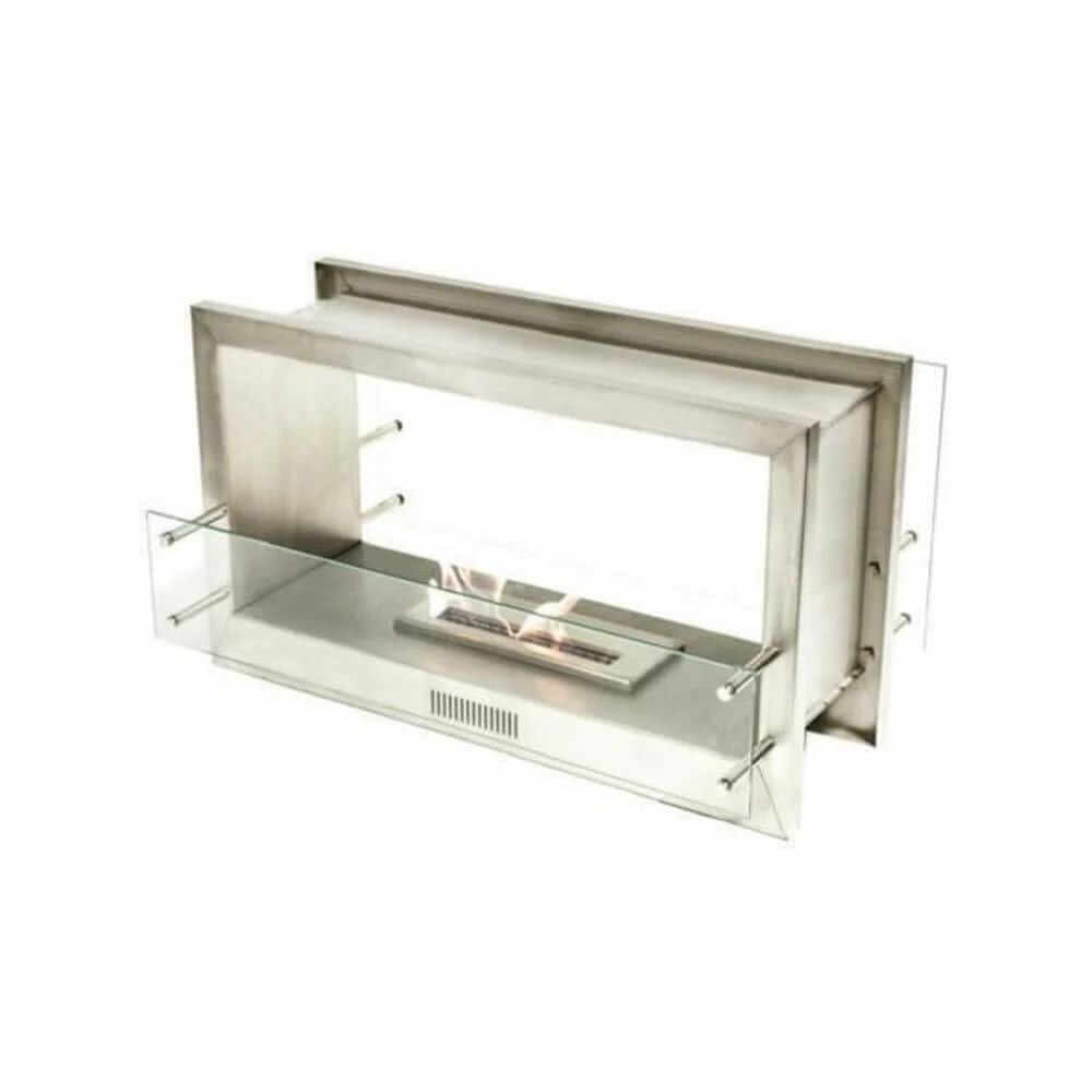 The Bio Flame 38-Inch Firebox DS Built-in See-Through Ethanol Fireplace - See-Through Fireplace on a white background