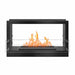 The Bio Flame 38-Inch Firebox DS Built-in See-Through Ethanol Fireplace - Black fireplace on a white background