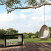 The Bio Flame Sek XL 53-Inch Free Standing See-Through Ethanol Fireplace - A serene yard featuring a swing gently swaying from a sturdy tree and a fireplace