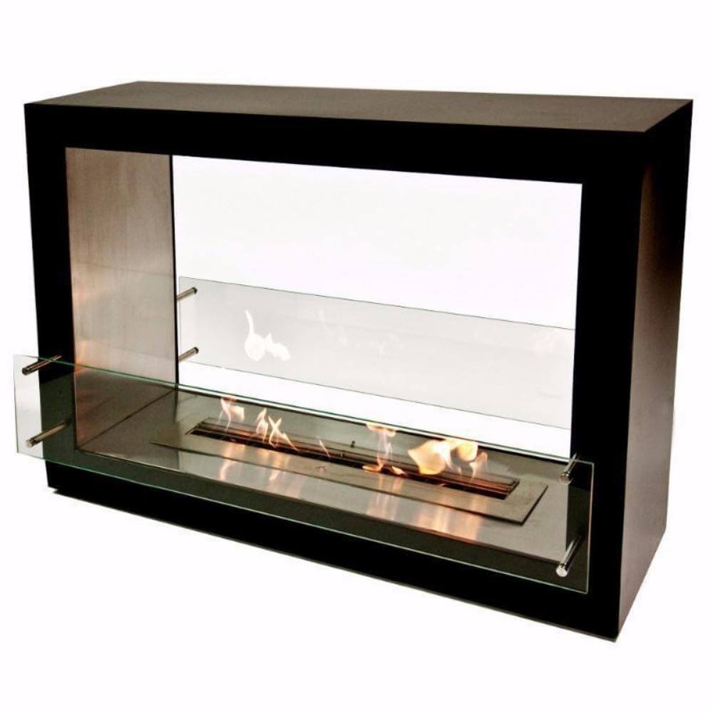 The Bio Flame Sek XL 53-Inch Free Standing See-Through Ethanol Fireplace - A fireplace on a white background