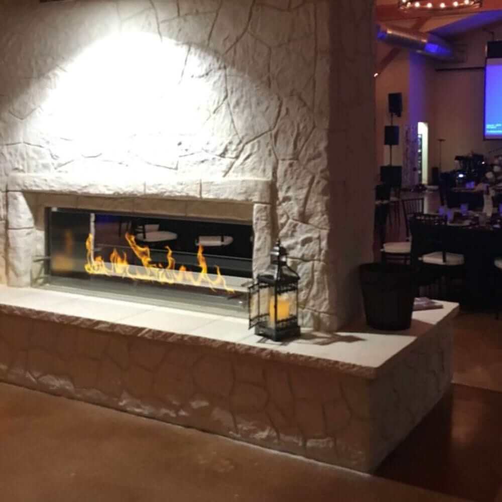 The Bio Flame 72-Inch Smart Firebox DS -See-Through Ethanol Fireplace - 