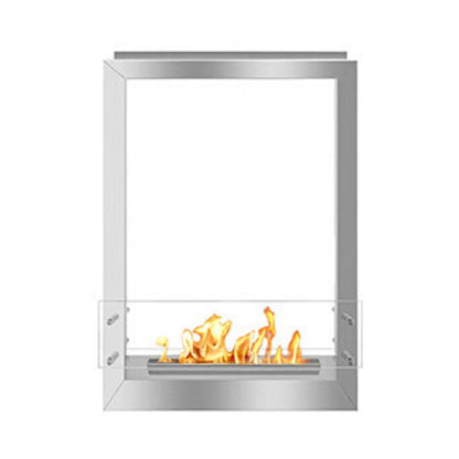 The Bio Flame 24-Inch Firebox DS Built-in See-Through Ethanol Fireplace - See-Through fireplace on a white background