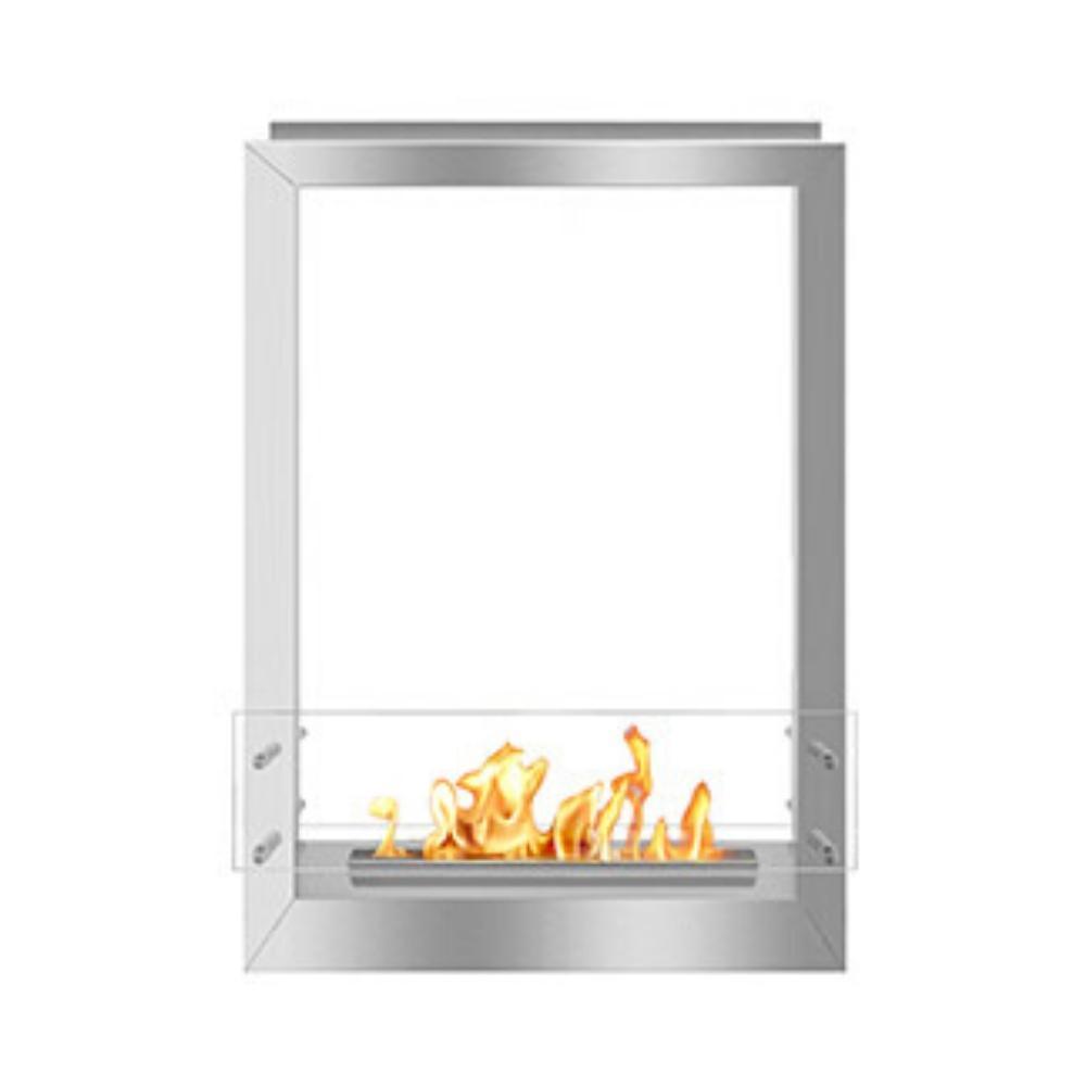 The Bio Flame 24-Inch Smart Firebox DS See-Through Ethanol Fireplace - A fireplace on a white background