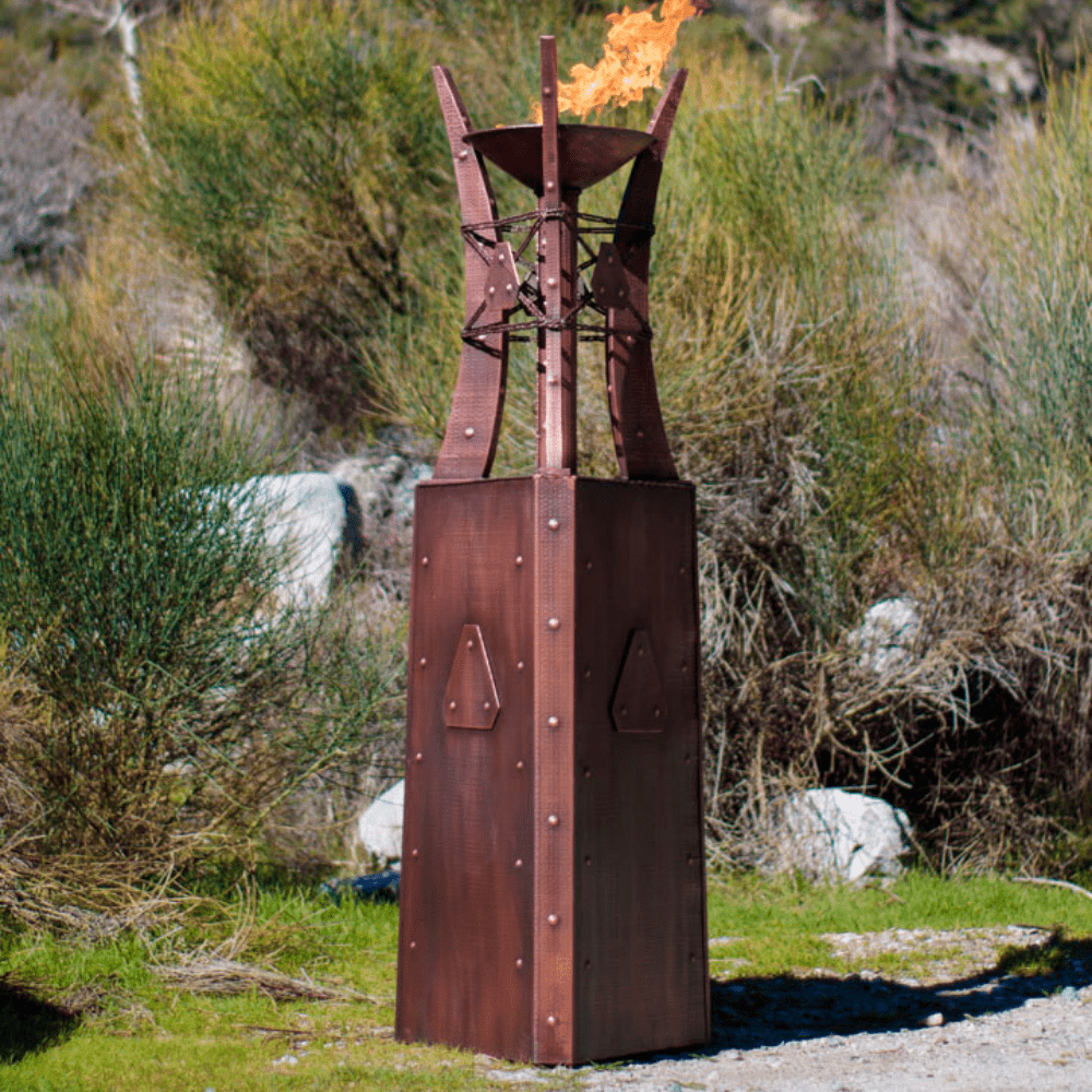 Outdoor Plus Bastille 87-Inch Copper Fire Tower - Match Lit (OPT-FTWR3)