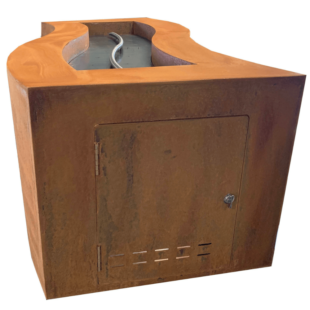 Outdoor Plus Billow Rectangular Steel Gas Fire Pit Table - Match Lit