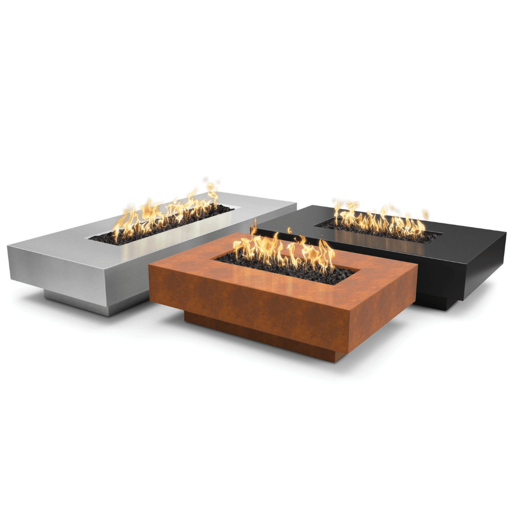 Outdoor Plus Cabo 90-Inch Rectangular GFRC Gas Fire Pit Table - Match Lit