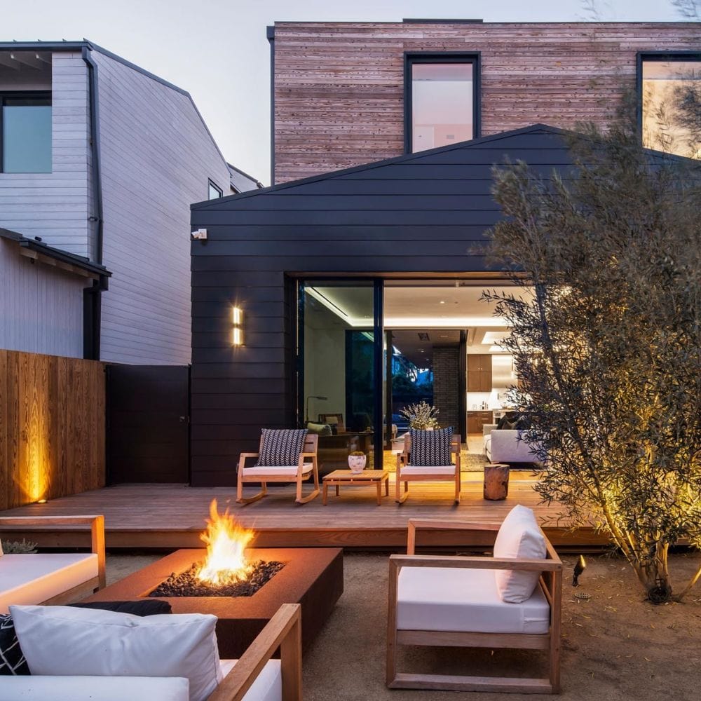 Outdoor Plus Cabo Linear Corten Steel Gas Fire Pit Table