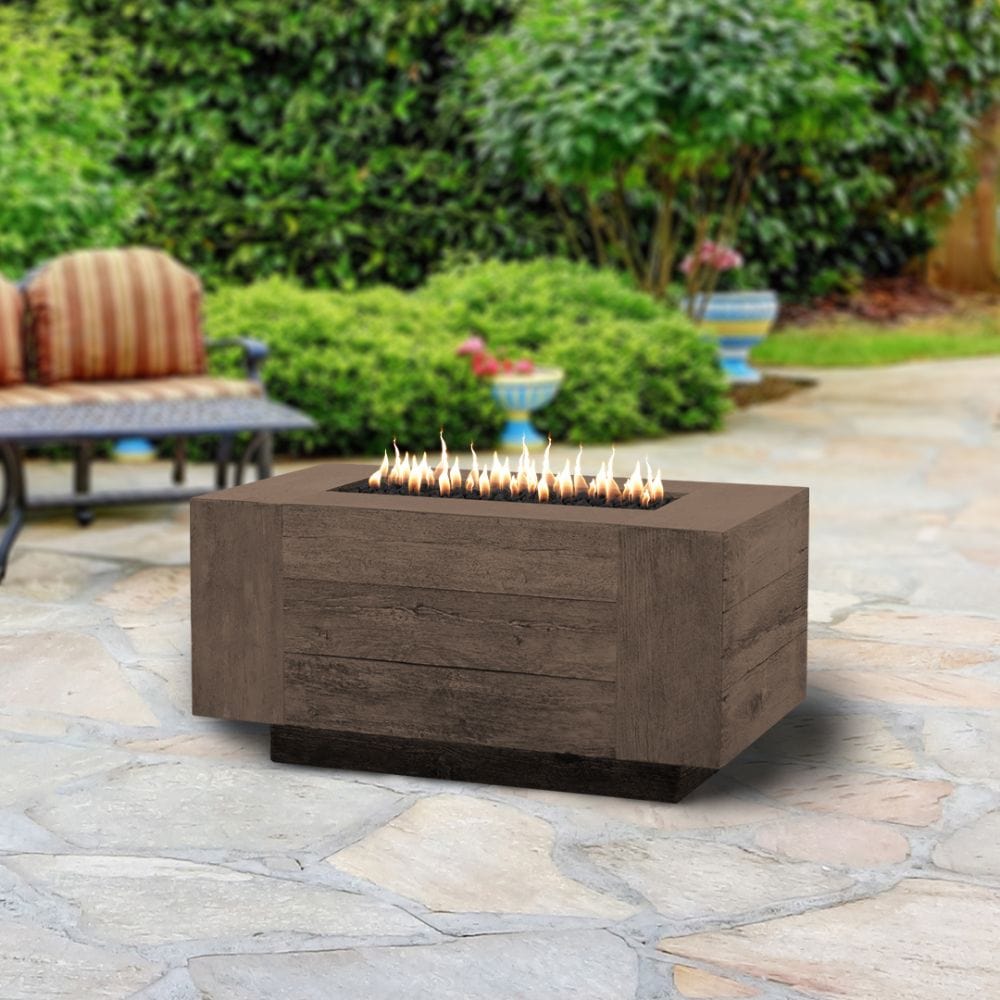 Outdoor Plus Catalina Rectangular GFRC Gas Fire Pit - Flame Sense