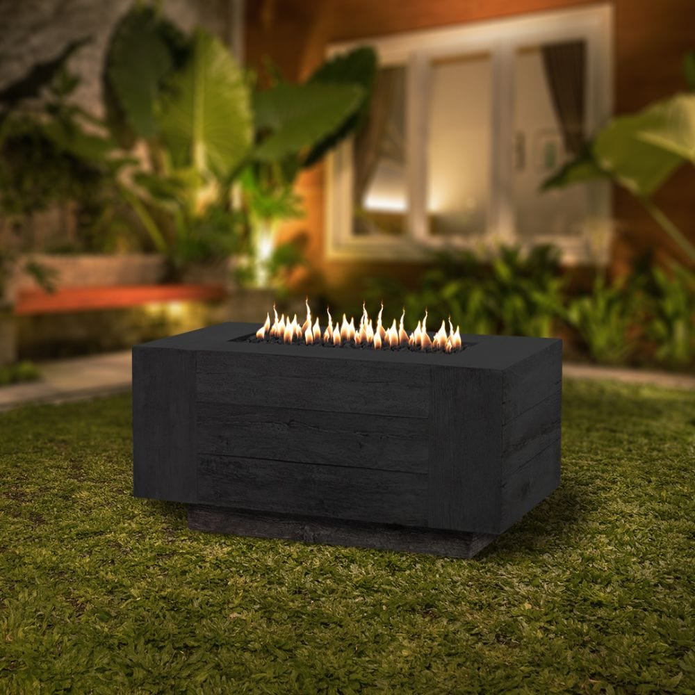 Outdoor Plus Catalina Rectangular GFRC Gas Fire Pit - Match Lit