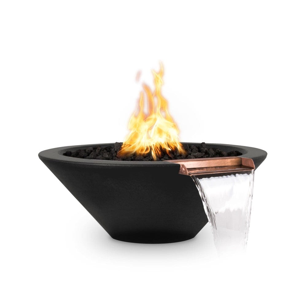 Outdoor Plus Cazo 31-Inch Round Concrete Gas Fire and Water Bowl - Match Lit (OPT-31RFW)