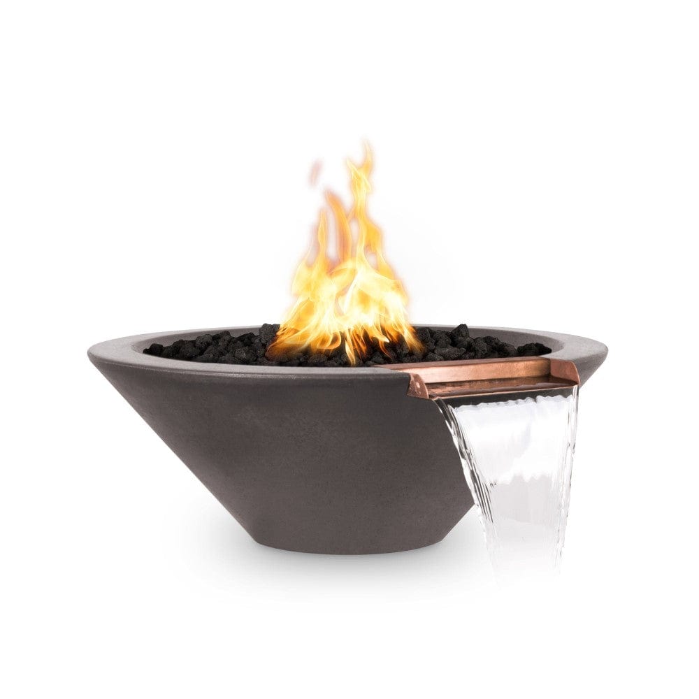 Outdoor Plus Cazo 31-Inch Round Concrete Gas Fire and Water Bowl - Match Lit (OPT-31RFW)