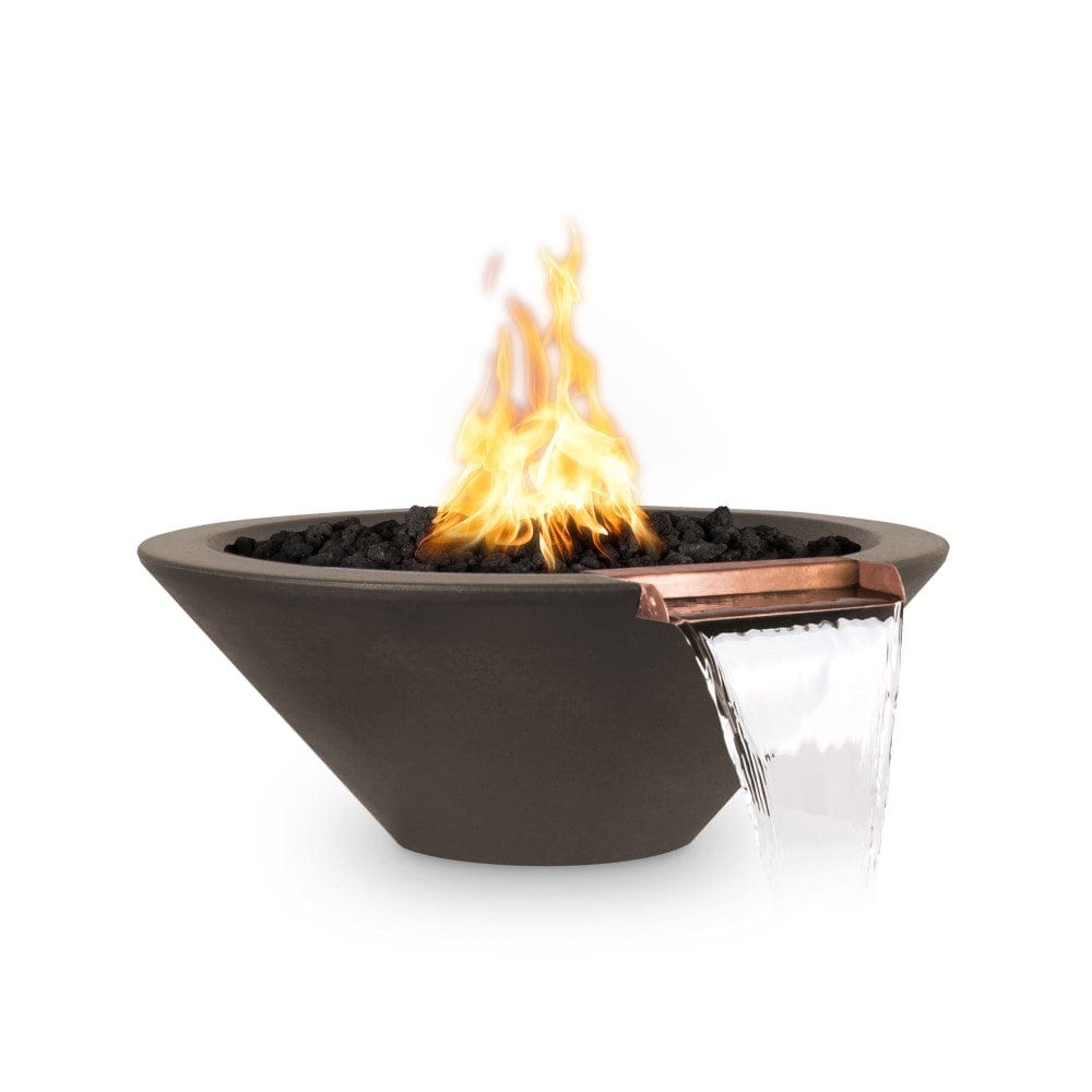 Outdoor Plus Cazo 31-Inch Round Concrete Gas Fire and Water Bowl - Match Lit (OPT-31RFW)