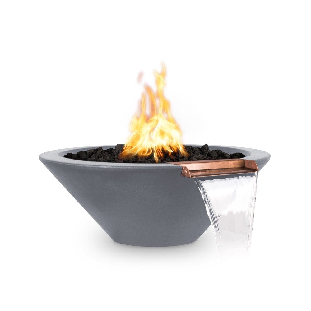 Outdoor Plus Cazo 31-Inch Round Concrete Gas Fire and Water Bowl - Match Lit (OPT-31RFW)