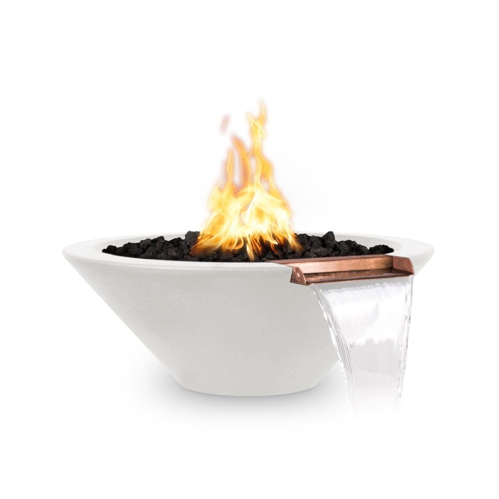 Outdoor Plus Cazo 31-Inch Round Concrete Gas Fire and Water Bowl - Match Lit (OPT-31RFW)