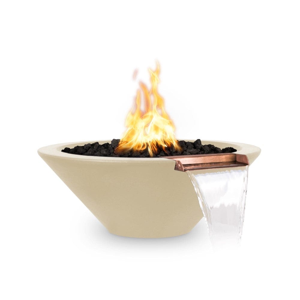 Outdoor Plus Cazo 31-Inch Round Concrete Gas Fire and Water Bowl - Match Lit (OPT-31RFW)