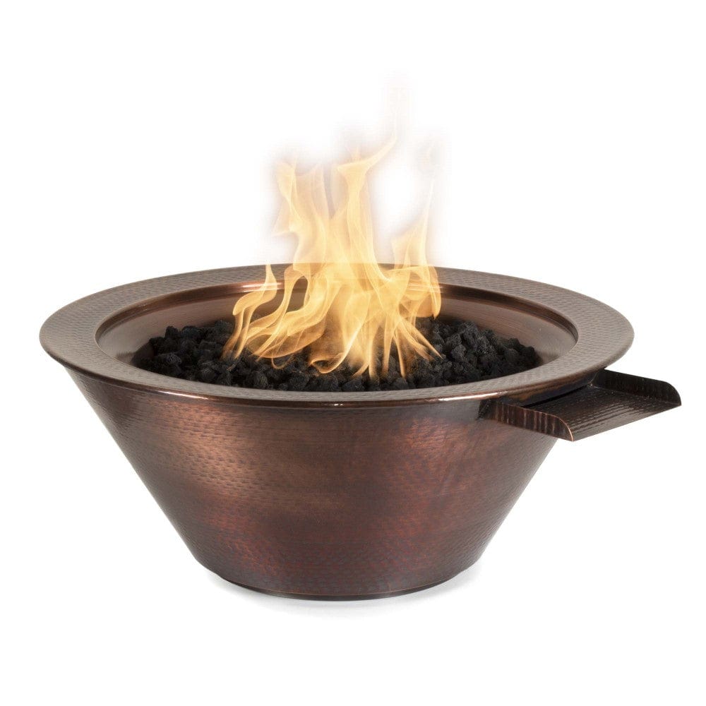 Outdoor Plus Cazo 36-Inch Round Copper Gas Fire and Water Bowl - Electronic (OPT-102-36NWCBE)