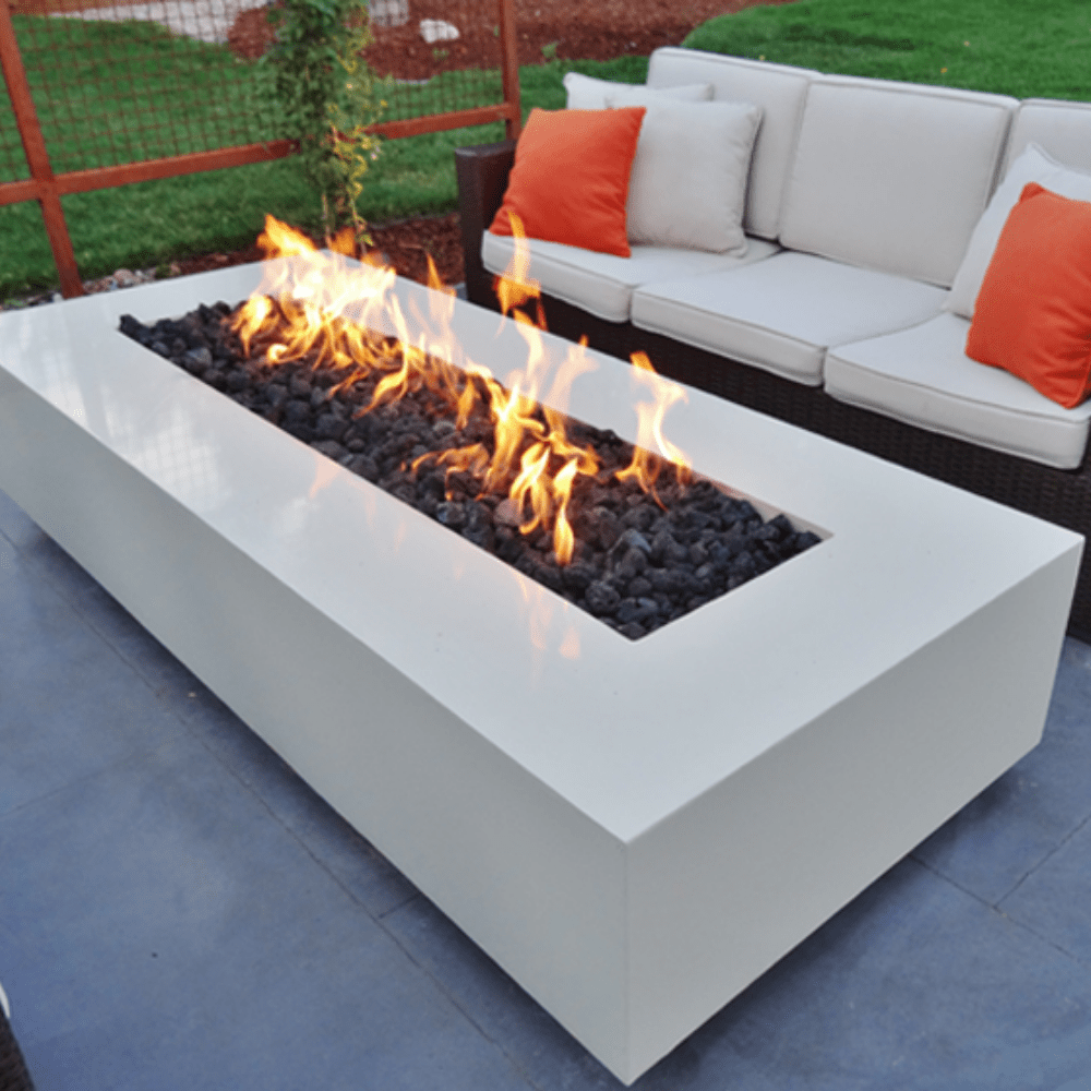 Outdoor Plus Coronado 15-Inch Tall Powder Coated Steel Gas Fire Pit - Match Lit