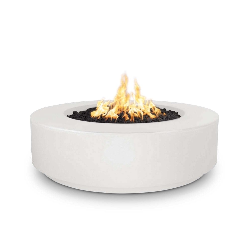 Outdoor Plus Florence 42-Inch GFRC Gas Fire Pit - Match Lit (OPT-FL42) - off white color in white background 