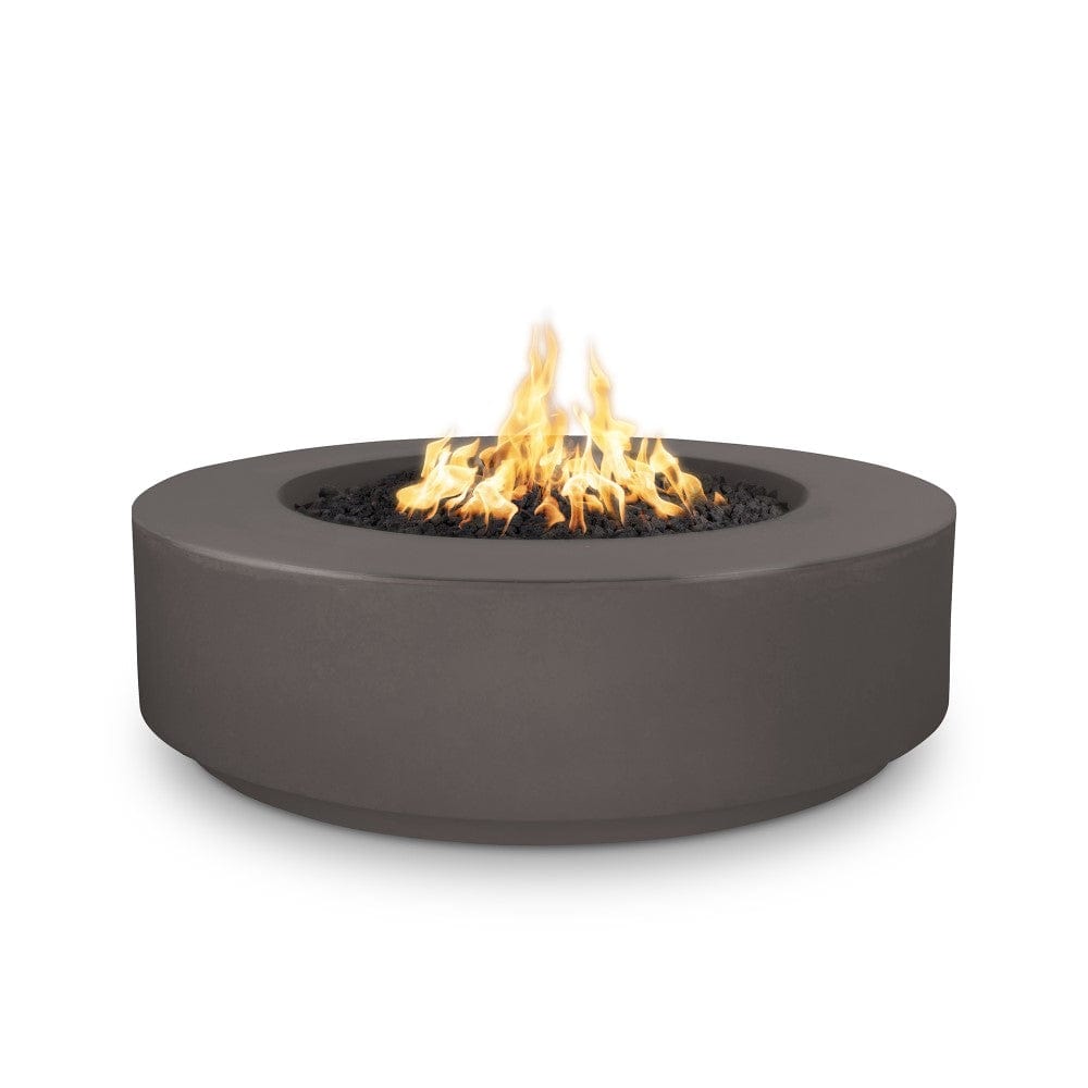 Outdoor Plus Florence 42-Inch GFRC Gas Fire Pit - Match Lit (OPT-FL42) - matte black in white background 