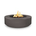 Outdoor Plus Florence 42-Inch GFRC Gas Fire Pit - Match Lit (OPT-FL42) - matte black in white background 