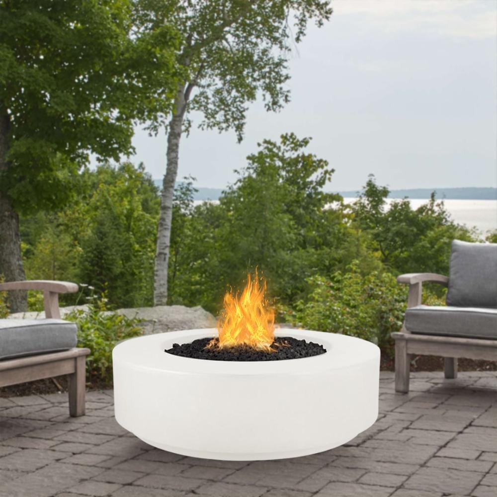 Outdoor Plus Florence 42-Inch GFRC Gas Fire Pit - Match Lit (OPT-FL42) - white