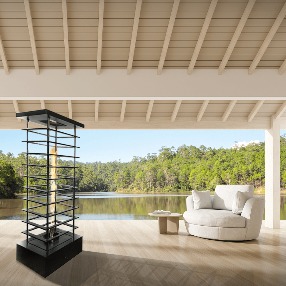Outdoor Plus High-Rise 72-Inch Tall Fire Tower - Match Lit
