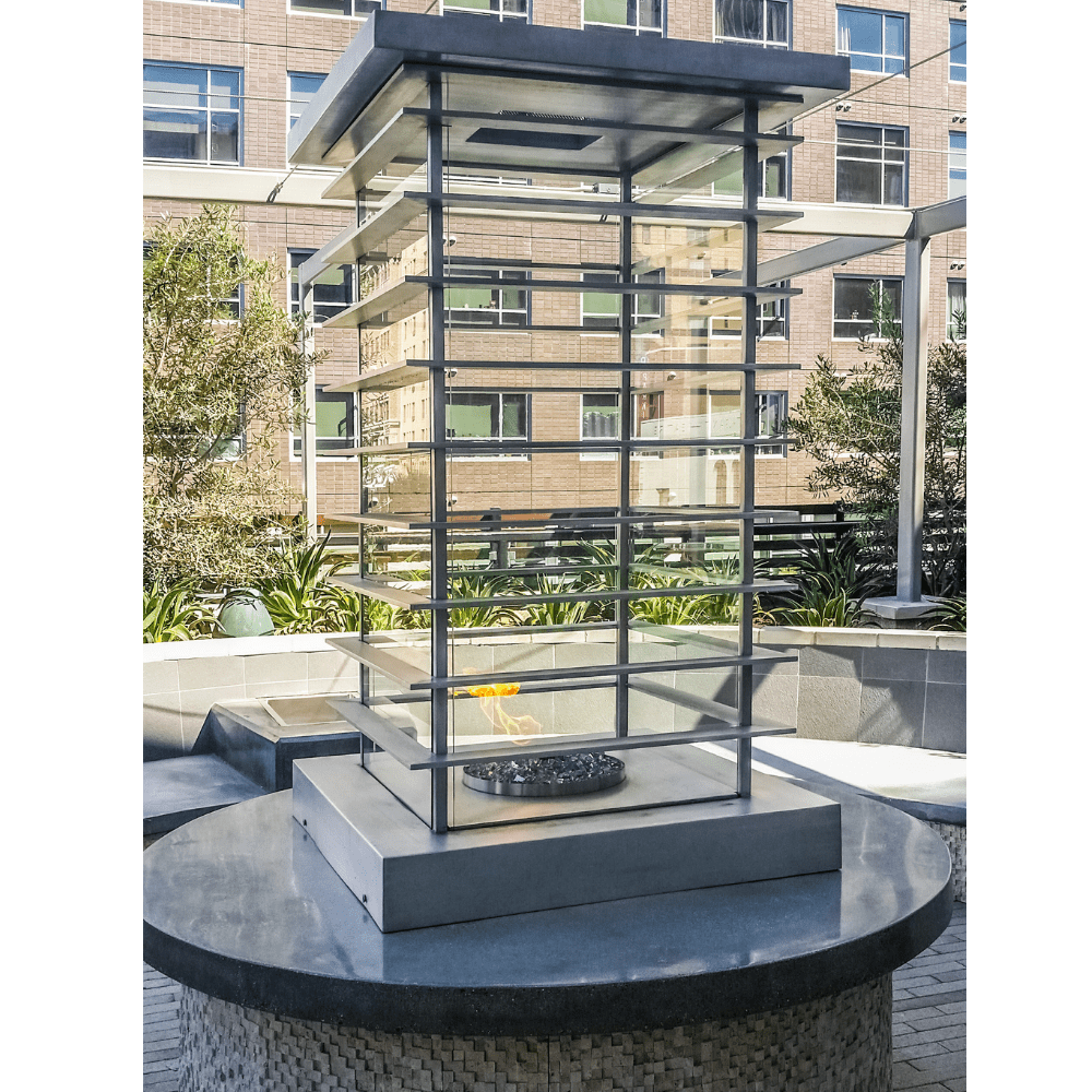 Outdoor Plus High-Rise 72-Inch Tall Fire Tower - Match Lit