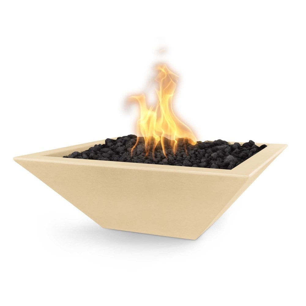 Outdoor Plus Maya 30-Inch Square Concrete Gas Fire Bowl - Match Lit (OPT-30SFO)
