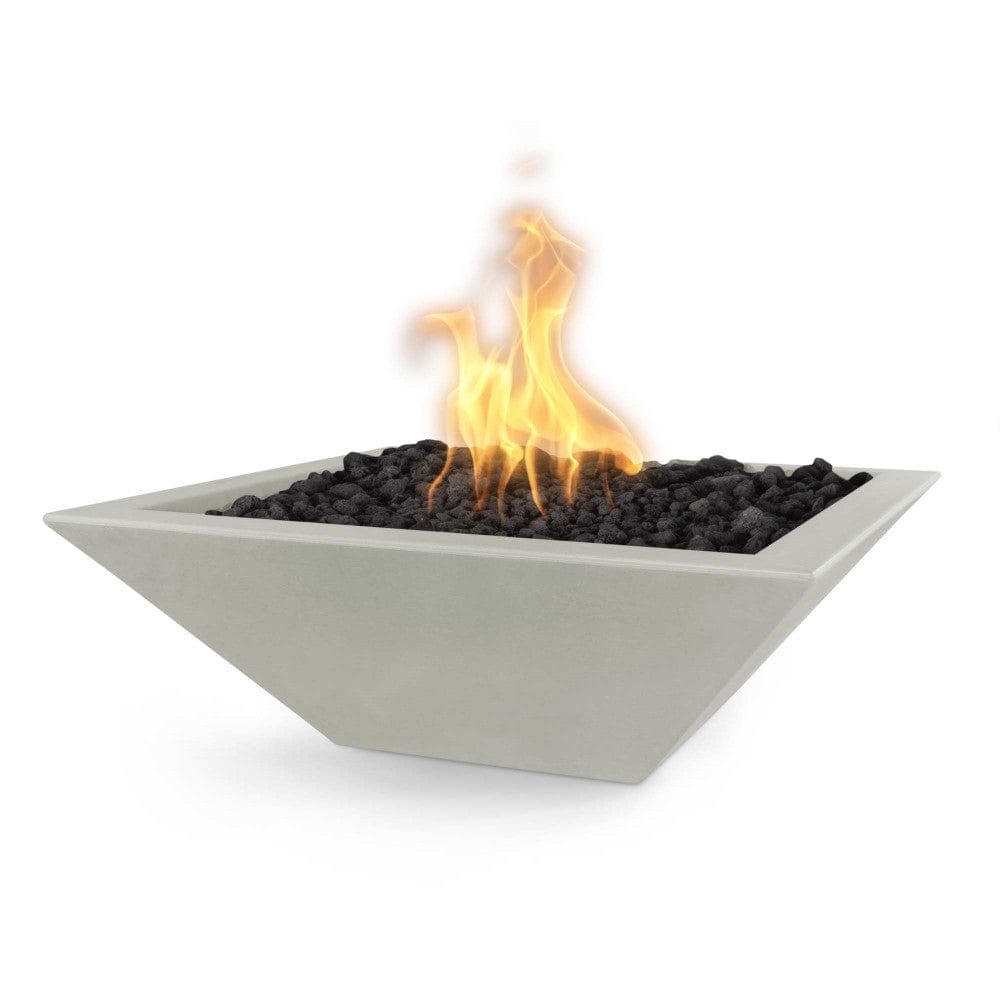 Outdoor Plus Maya 30-Inch Square Concrete Gas Fire Bowl - Match Lit (OPT-30SFO)