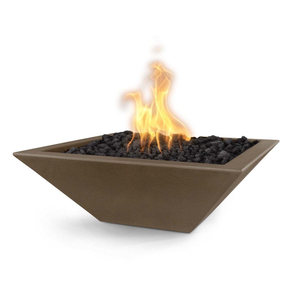 Outdoor Plus Maya 30-Inch Square Concrete Gas Fire Bowl - Match Lit (OPT-30SFO)