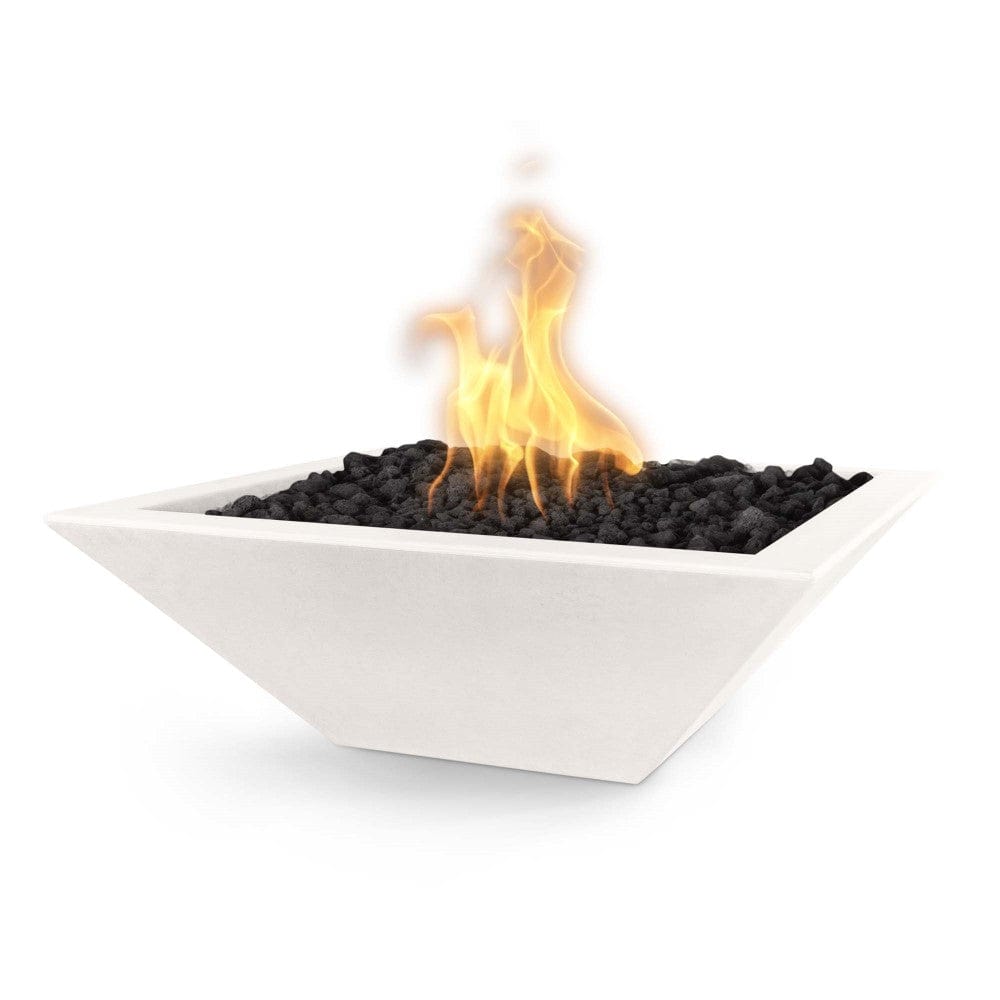 Outdoor Plus Maya 30-Inch Square Concrete Gas Fire Bowl - Match Lit (OPT-30SFO)
