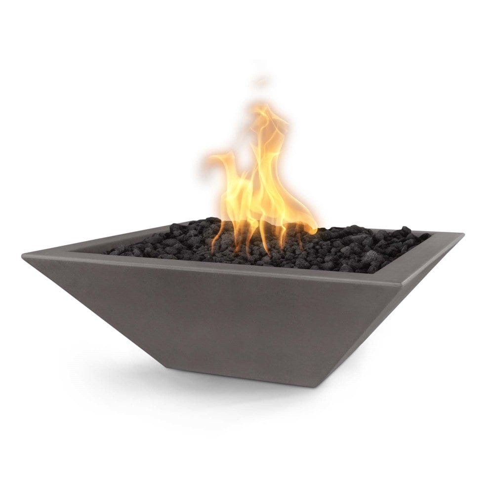 Outdoor Plus Maya 30-Inch Square Concrete Gas Fire Bowl - Match Lit (OPT-30SFO)