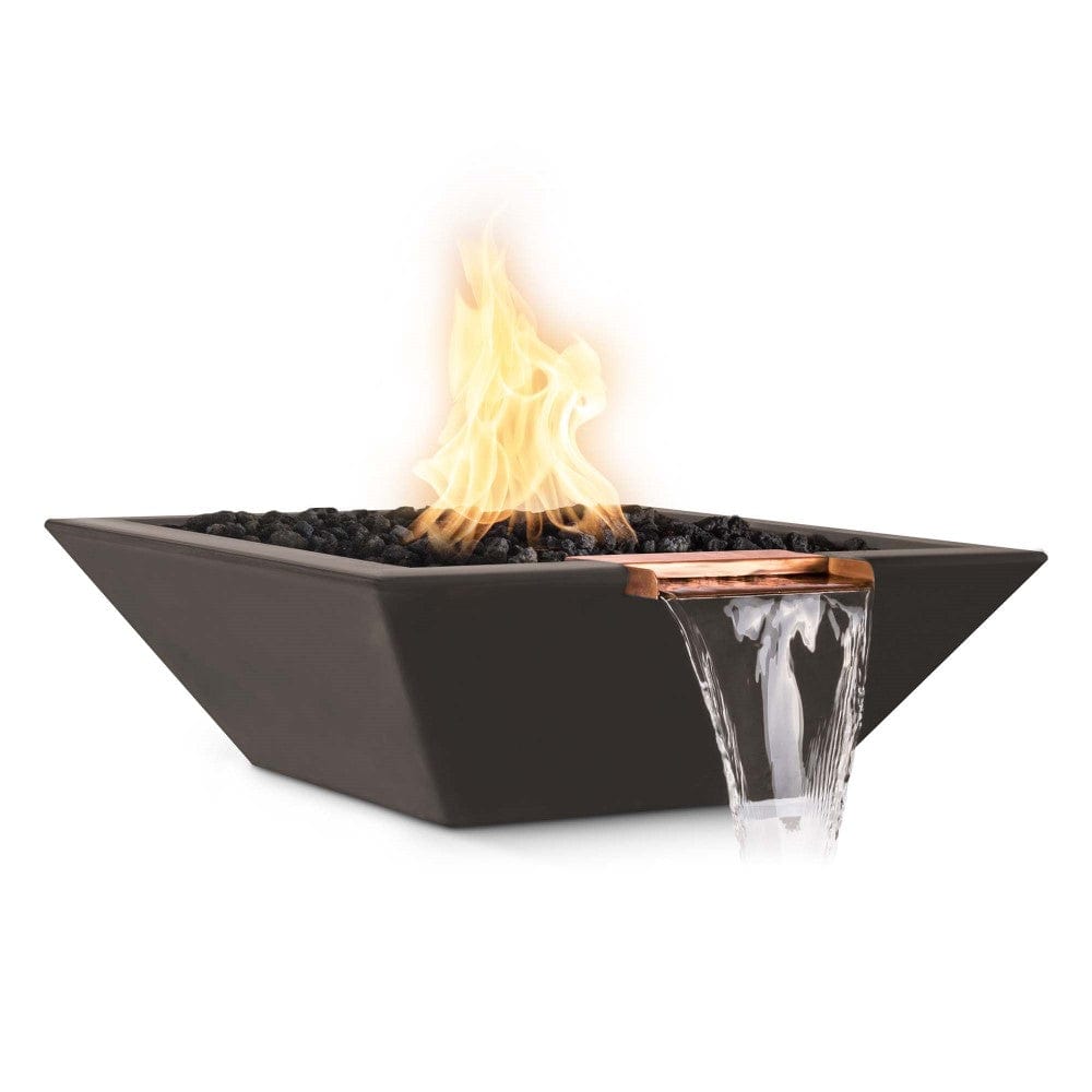 Outdoor Plus Maya 36-Inch Square Concrete Gas Fire and Water Bowl - Match Lit (OPT-36SFW)
