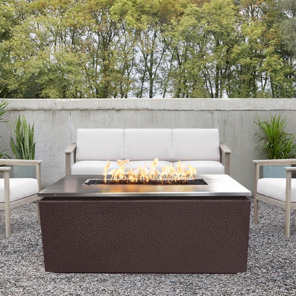 Outdoor Plus Merona 46-Inch Rectangular Fire Pit with Stainless Steel Top - Match Lit (TOP-MC4622)