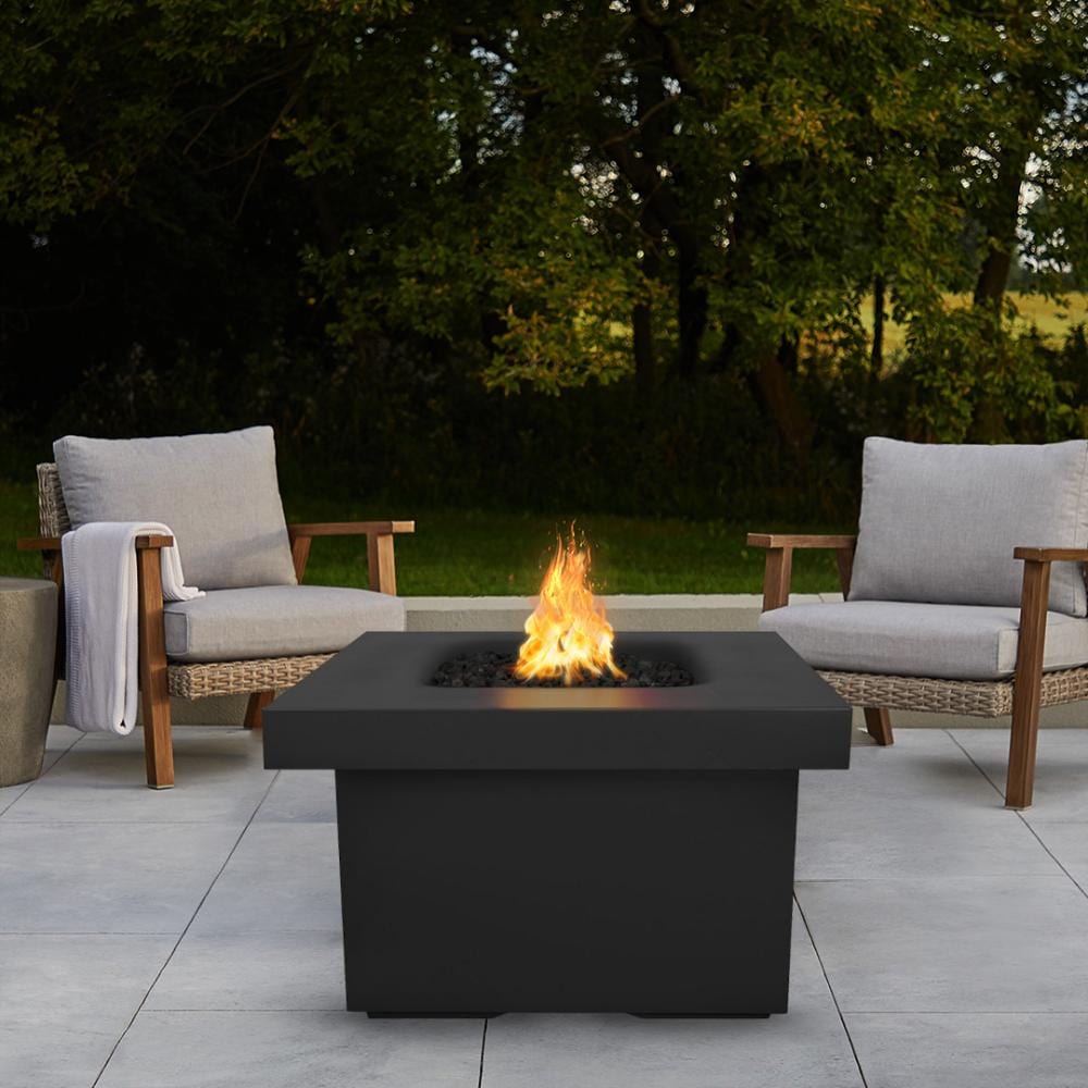 Outdoor Plus Ramona 36-Inch Square GFRC Gas Fire Pit Table - Electronic